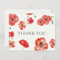 Budget Red Poppies Thank You Card