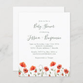 Budget Red Poppy Garden Floral Baby Shower   (Front/Back)