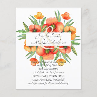 Budget Red Poppy Poppies Wedding Ampersand