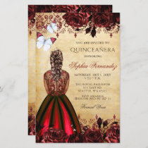 Budget Red Princess Quinceañera Invitation