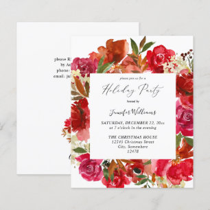 Budget Red Rose & Pink Floral Holiday Party