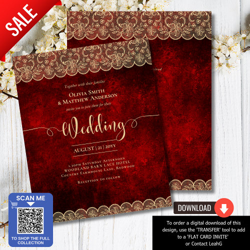 BUDGET RED Rustic Gold Lace Wedding