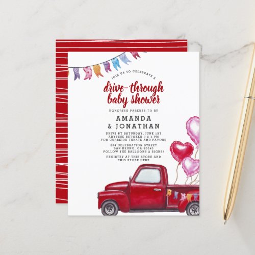 Budget Red Truck Drive Through Baby Shower