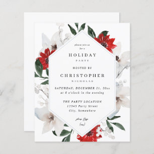Budget  Red & White Christmas Holiday Floral Party