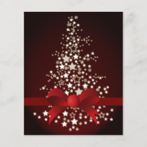 Budget Red White Christmas Tree Holiday Card