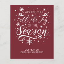 Budget Red White Modern Business Holiday Card