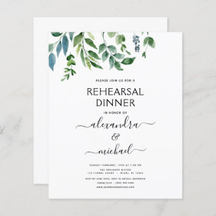 Budget Rehearsal Dinner Foliage Greenery Elegant