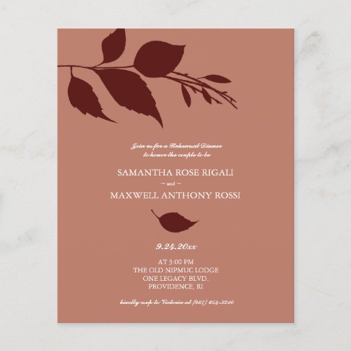 Budget Rehearsal Dinner Terracotta Invitations Flyer