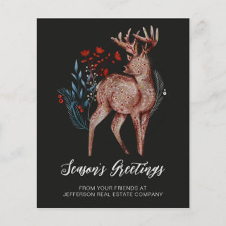 Budget Reindeer Nordic Folk Business Holiday Card