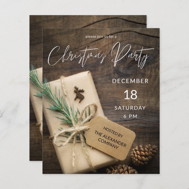 Budget Reindeer & Present Christmas Party (Front/Back)