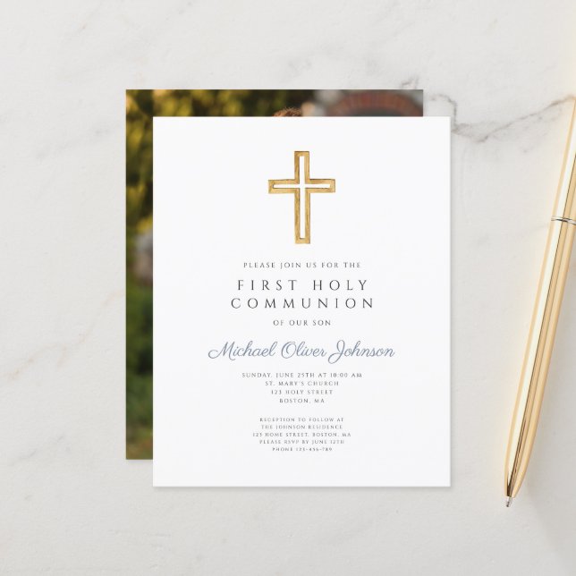 Budget Religious Cross Boy First Communion (Front/Back In Situ)