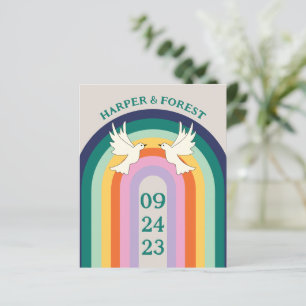 Budget Retro 70s Arch Rainbow Invitation