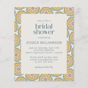 Budget Retro Boho Floral Pastel Bridal Shower