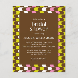 Budget Retro Groovy Lime Pink Brown Bridal Shower