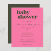 Budget Retro Groovy Pink Green Baby Shower Invite (Front/Back)