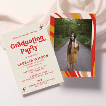 Budget Retro Groovy Red 70s Graduation Party Photo
