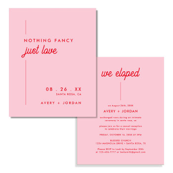 Budget Retro Pink & Red Nothing Fancy Just Love Flyer by WordsandConfetti at Zazzle