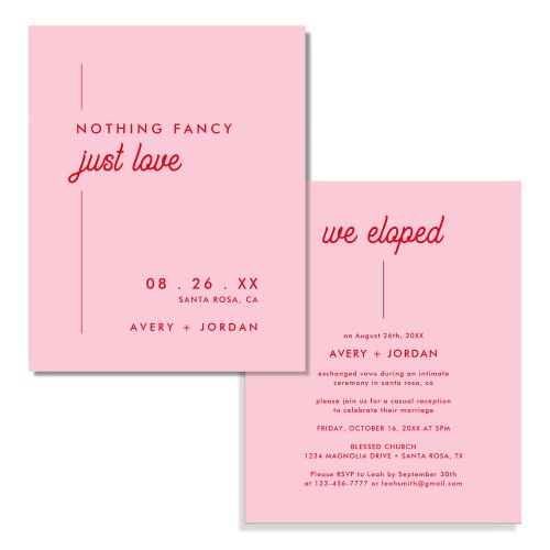 Budget Retro Pink  Red Nothing Fancy Just Love Flyer