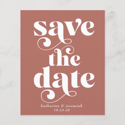 Budget Retro Typography Wedding Save the Date