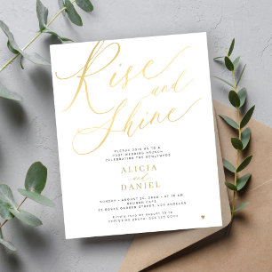 Budget Rise and shine wedding party invitation