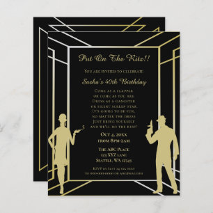 Budget Roaring 20 Flapper Girl Art Deco Invitation