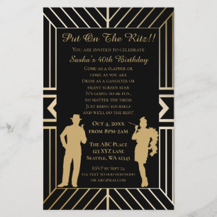 Budget Roaring 20 flapper girl gangster Invitation