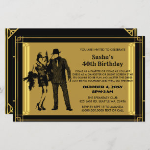 Budget Roaring 20 Flapper Girl Gangster Invitation