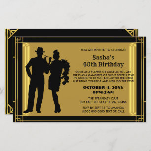 Budget Roaring 20 Flapper Girl Gangster Invitation