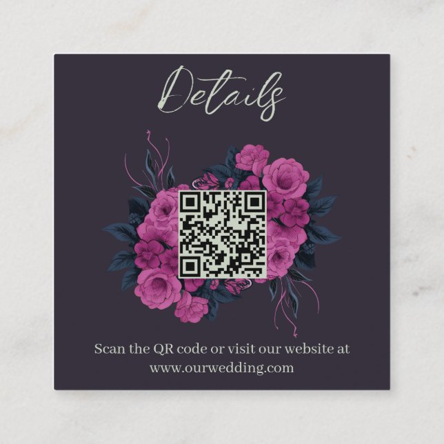 Budget Romantic Gothic Lovers QR code details Enclosure Card (Back)