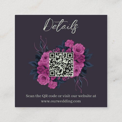 Budget Romantic Gothic Lovers QR code details Enclosure Card