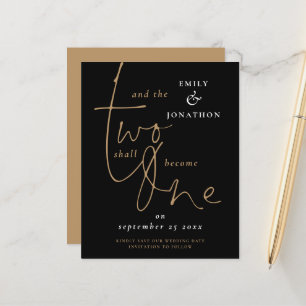Budget Romantic Quote Black Gold Wedding Save Date