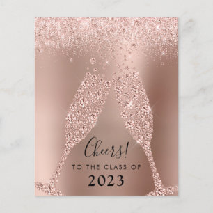 Budget Rose Gold Champagne Grad Party Invitation