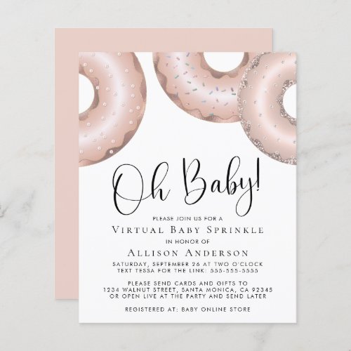 Budget Rose Gold Donuts Virtual Baby Sprinkle