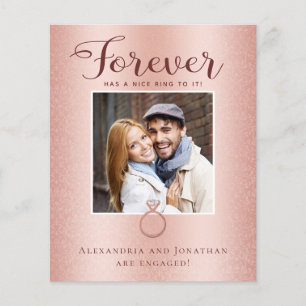 Budget Rose Gold Engagement Photo Announcement