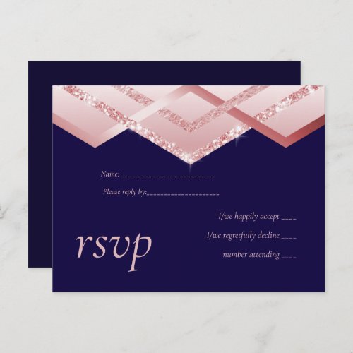 Budget Rose Gold Foil Look Geometric Wedding Invitation Postcard