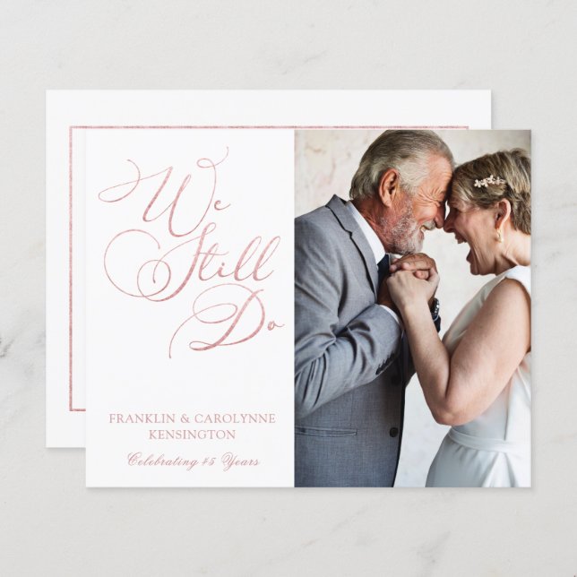 BUDGET Rose Gold Foil Wedding Anniversary Vow (Front/Back)