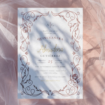 Budget Rose Gold Frame Elegant Quinceañera Photo by Cali_Graphics at Zazzle