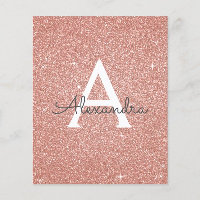 Budget Rose Gold Glitter 13th Thirteen Birthday Flyer (Front)