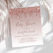 Budget Rose Gold Glitter Baby Shower Invitation
