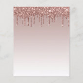 Budget Rose Gold Glitter Baby Shower Invitation (Back)