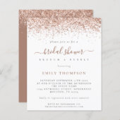 Budget Rose Gold Glitter Bridal Shower Invitation (Front/Back)