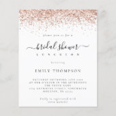 Budget Rose Gold Glitter Bridal Shower Invitation (Front)