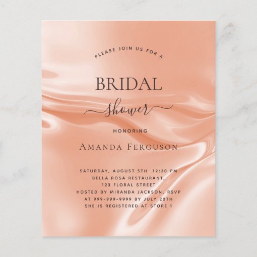 Budget Rose Gold Glitter Bridal Shower Invitation Zazzle