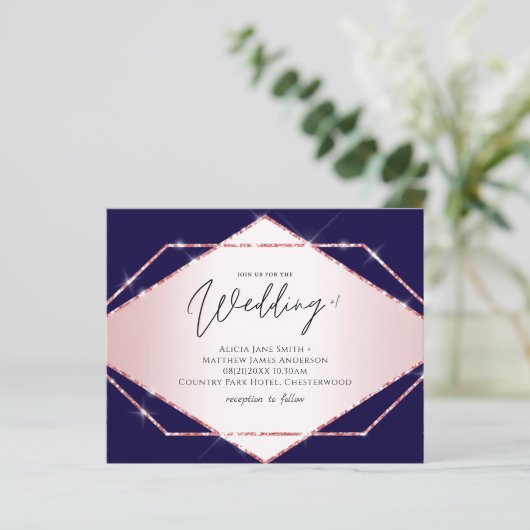 Budget Rose gold Glitter Foil Look Wedding (Standing Front)