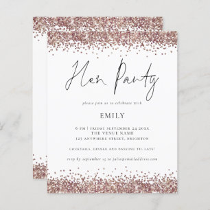 Budget Rose Gold Glitter Hen Party