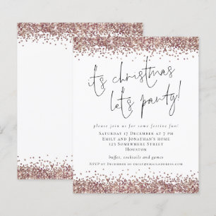Budget Rose Gold Glitter Its Christmas Lets Party