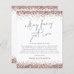 Budget Rose Gold Glitter Nothing Fancy Elopement