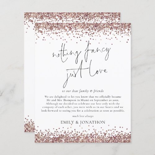 Budget Rose Gold Glitter Nothing Fancy Elopement