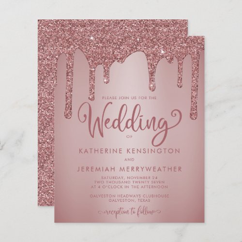 BUDGET Rose Gold Glitter Sparkle Wedding