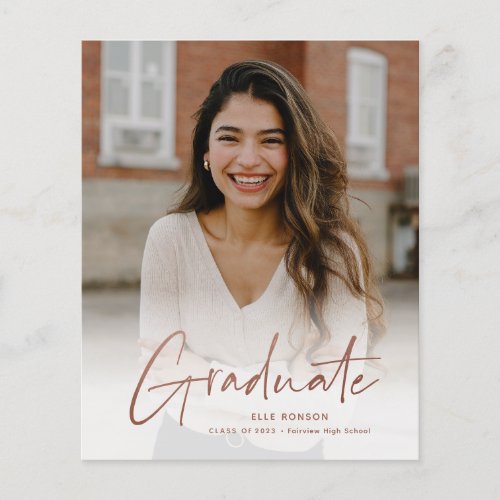 Budget Rose Gold Photo Graduation Party Invitation